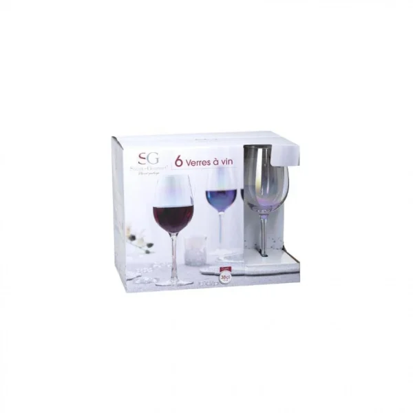 Retour Gratuit Ac-Deco Lot De 6 Verres à Vin 38cl IRRISE 3